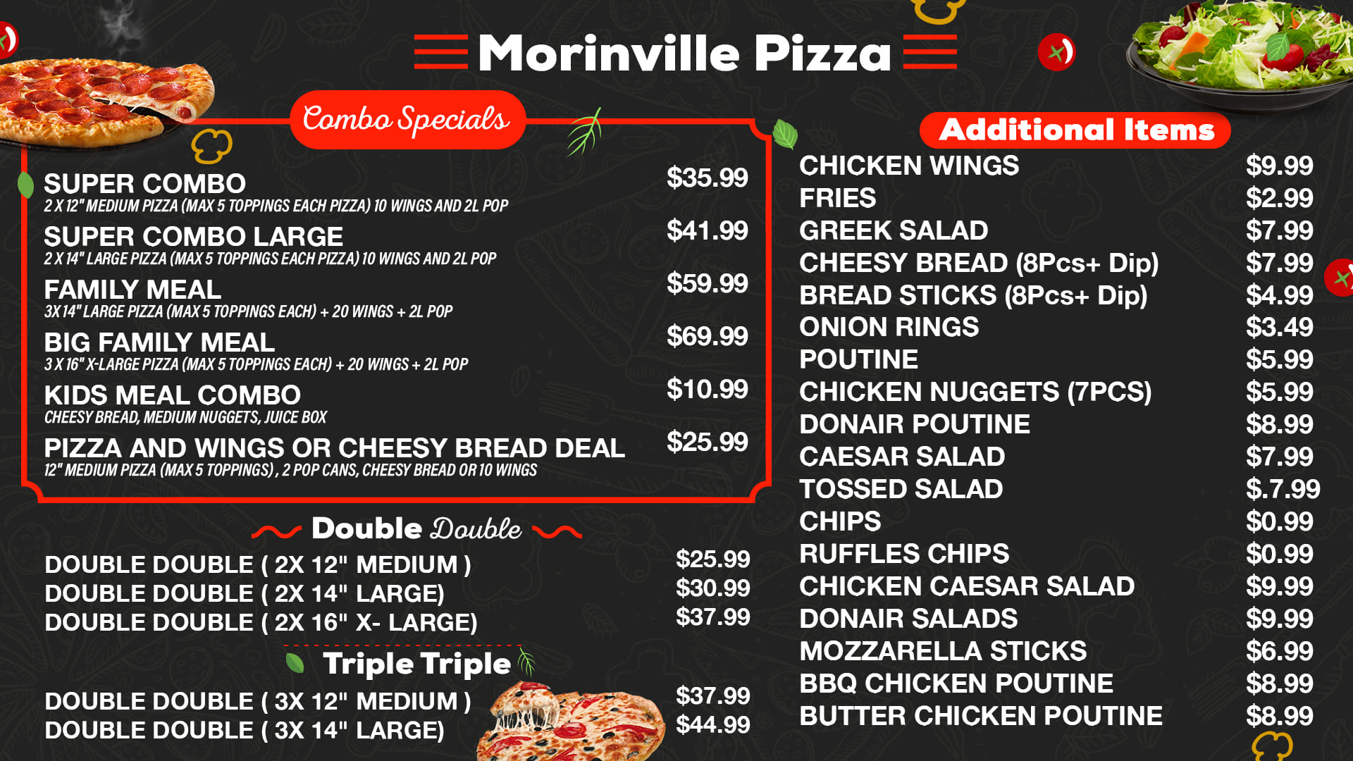 Digital Menu Boards - Morinville Pizza