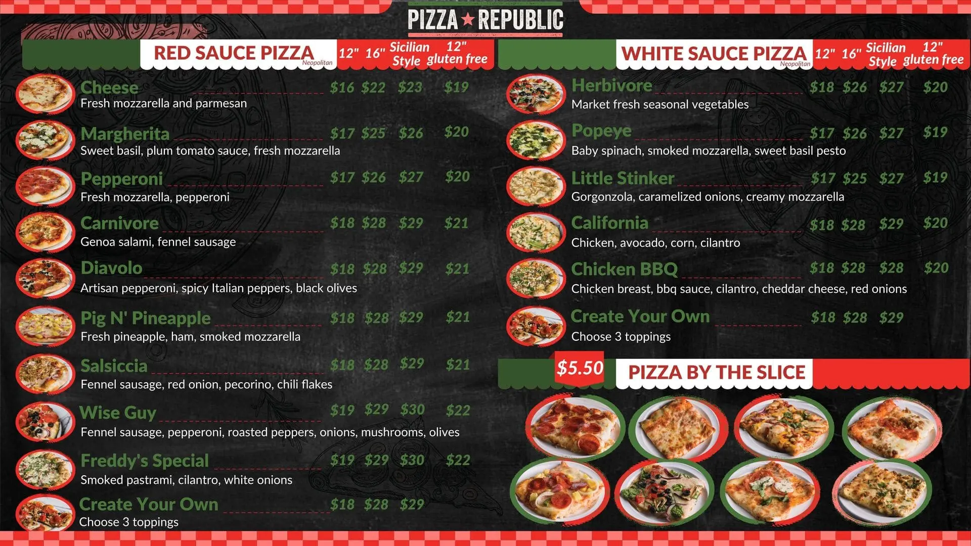 Pizza Republic TV Menu