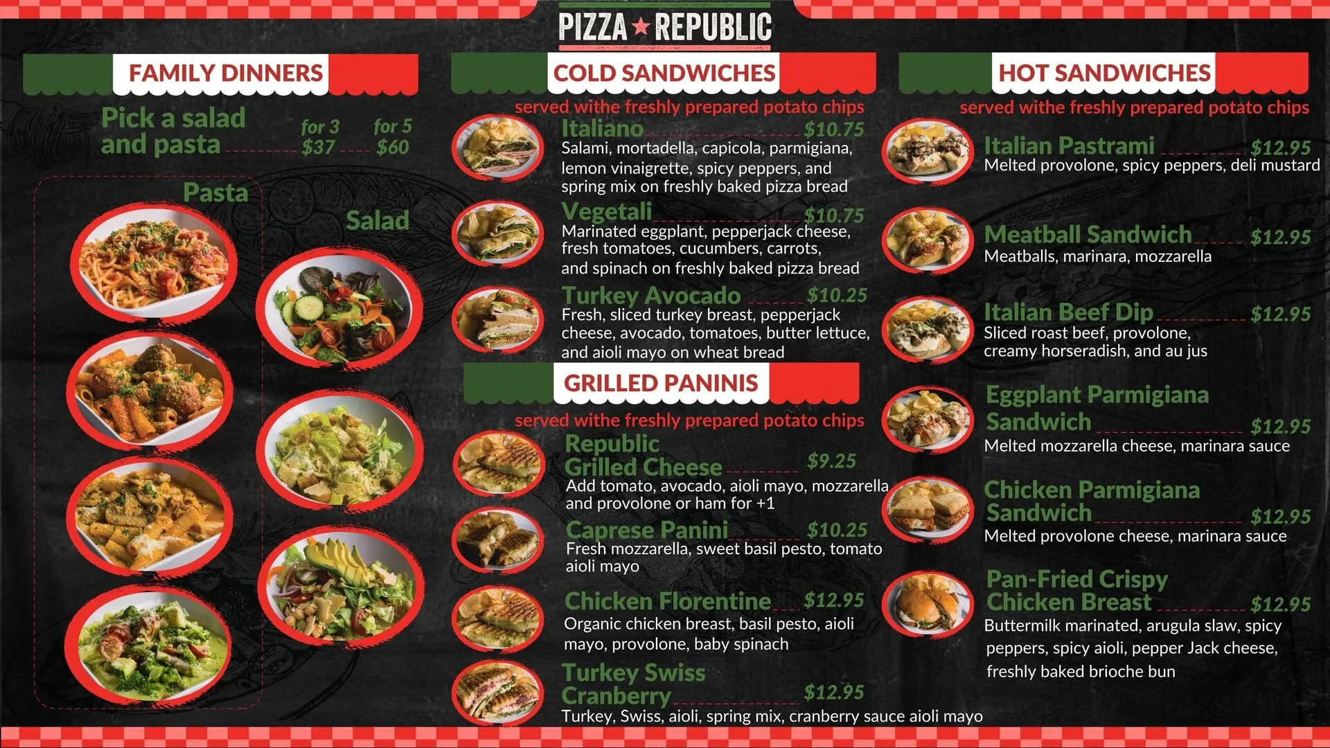 Pizza Republic Tv Menu
