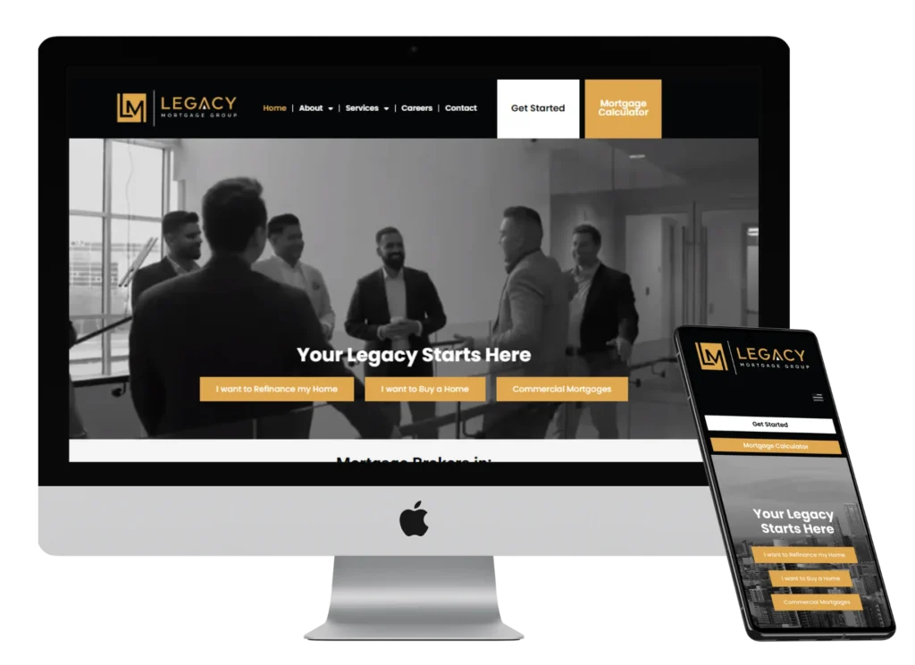 mortgage website design edmonton - Legacy Mortgage