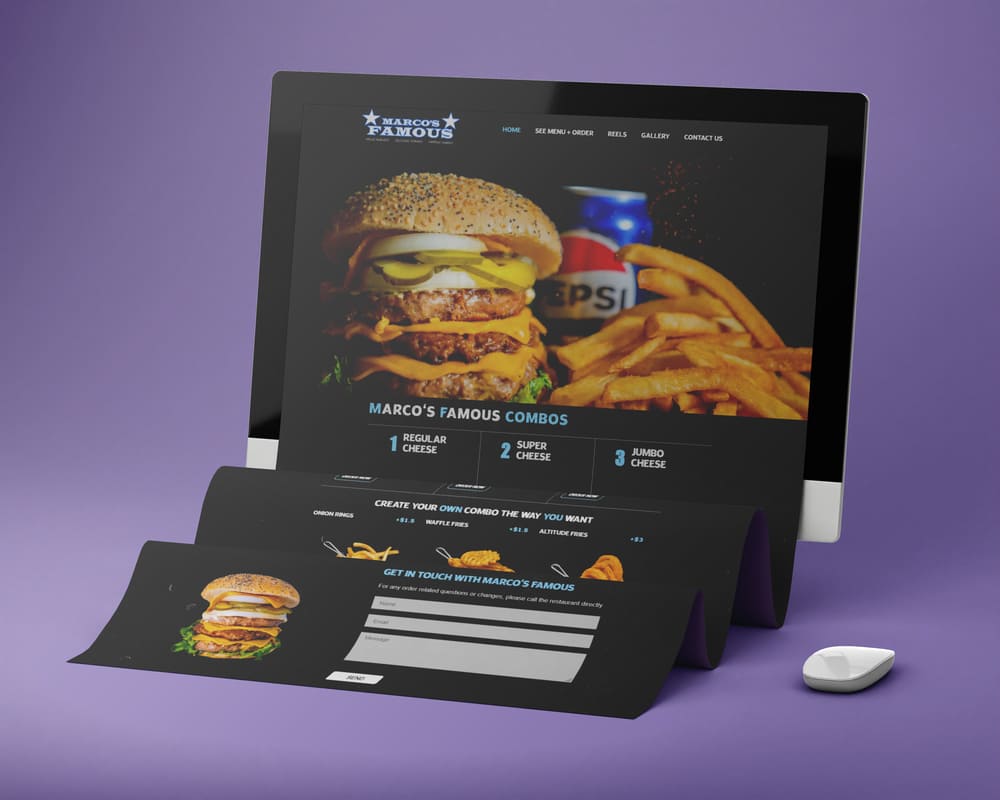 Marcos Famous - Website design Edmonton - Website Mockup