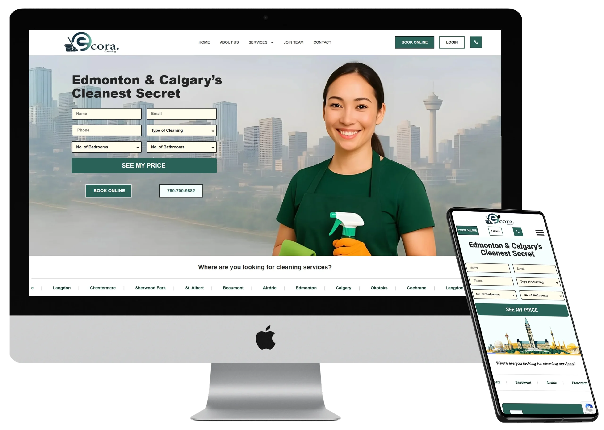 ecora cleaning and website booking