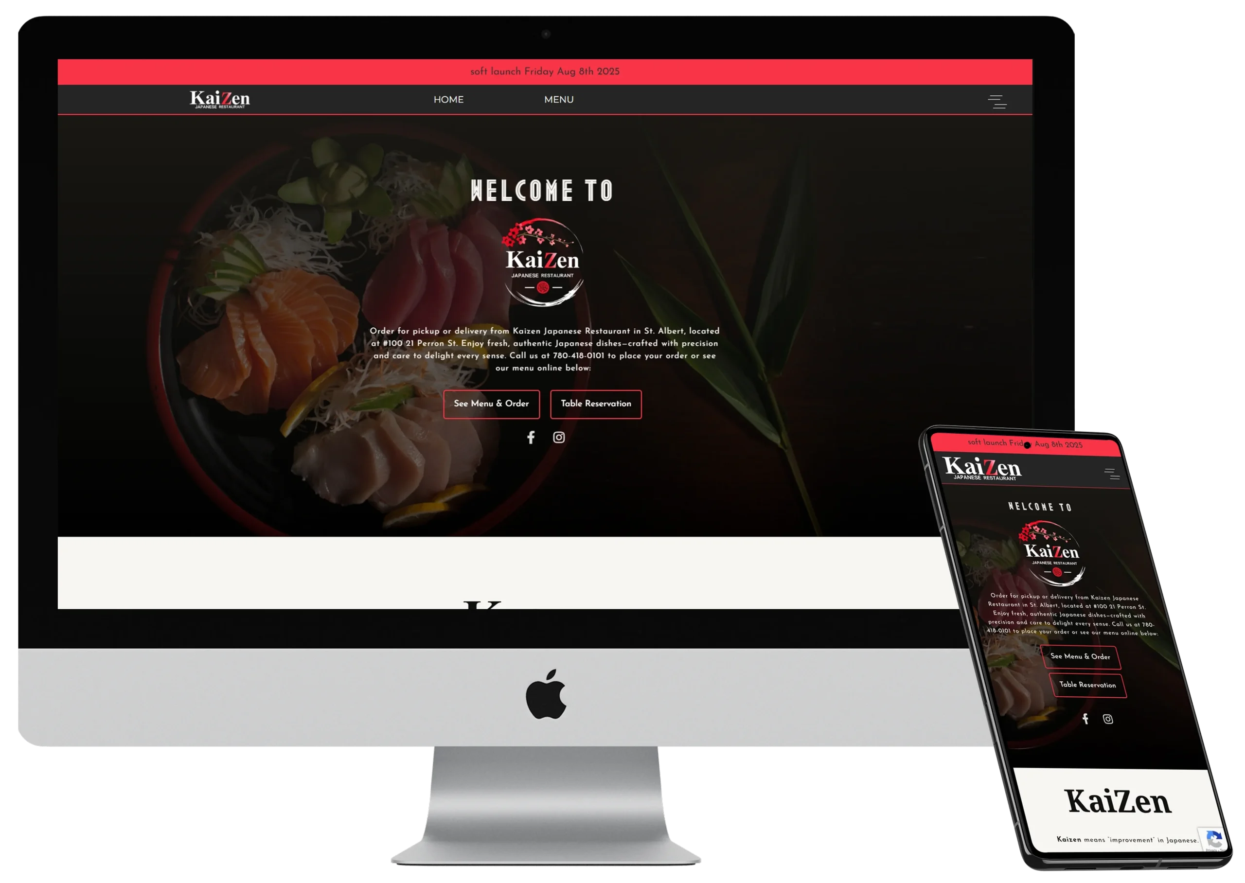 Japanese restaurant website design st albert