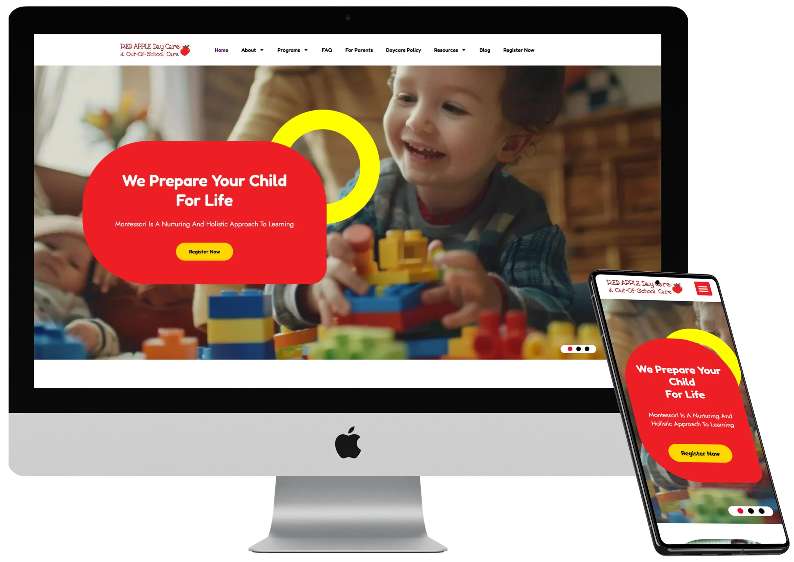 red apple daycare website design
