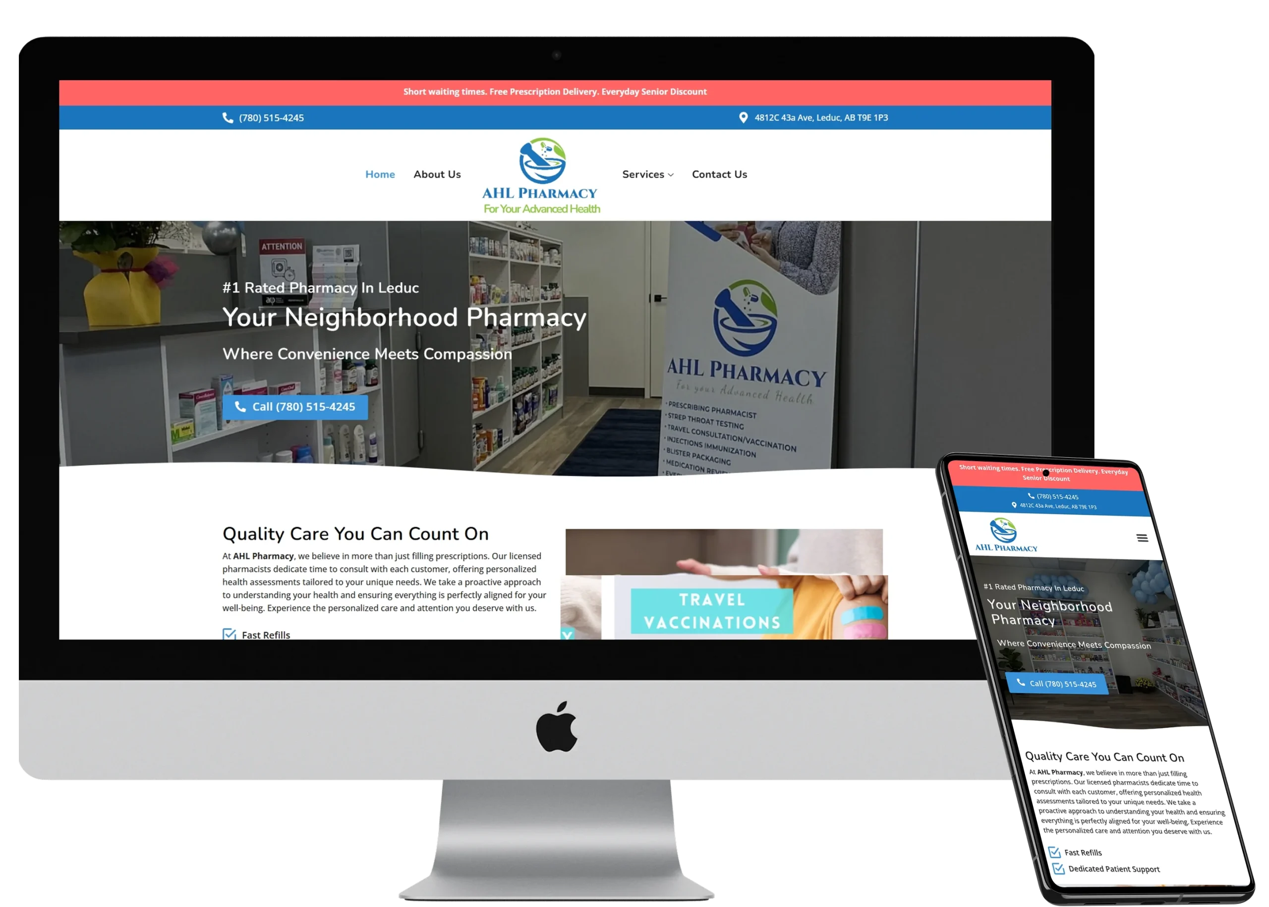 AHL Pharmacy Website Design Edmonton