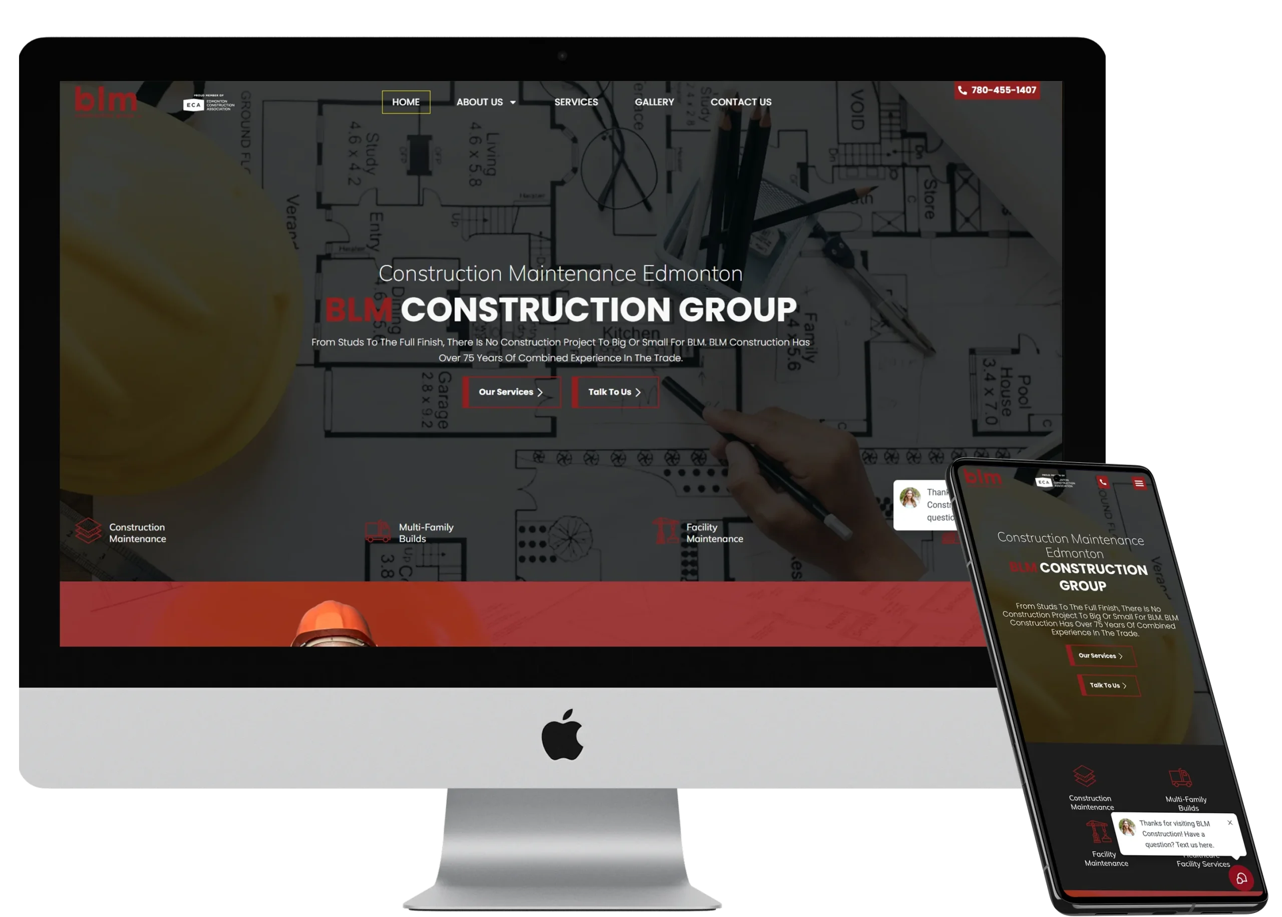 BLM Construction Group Website Design Edmonton