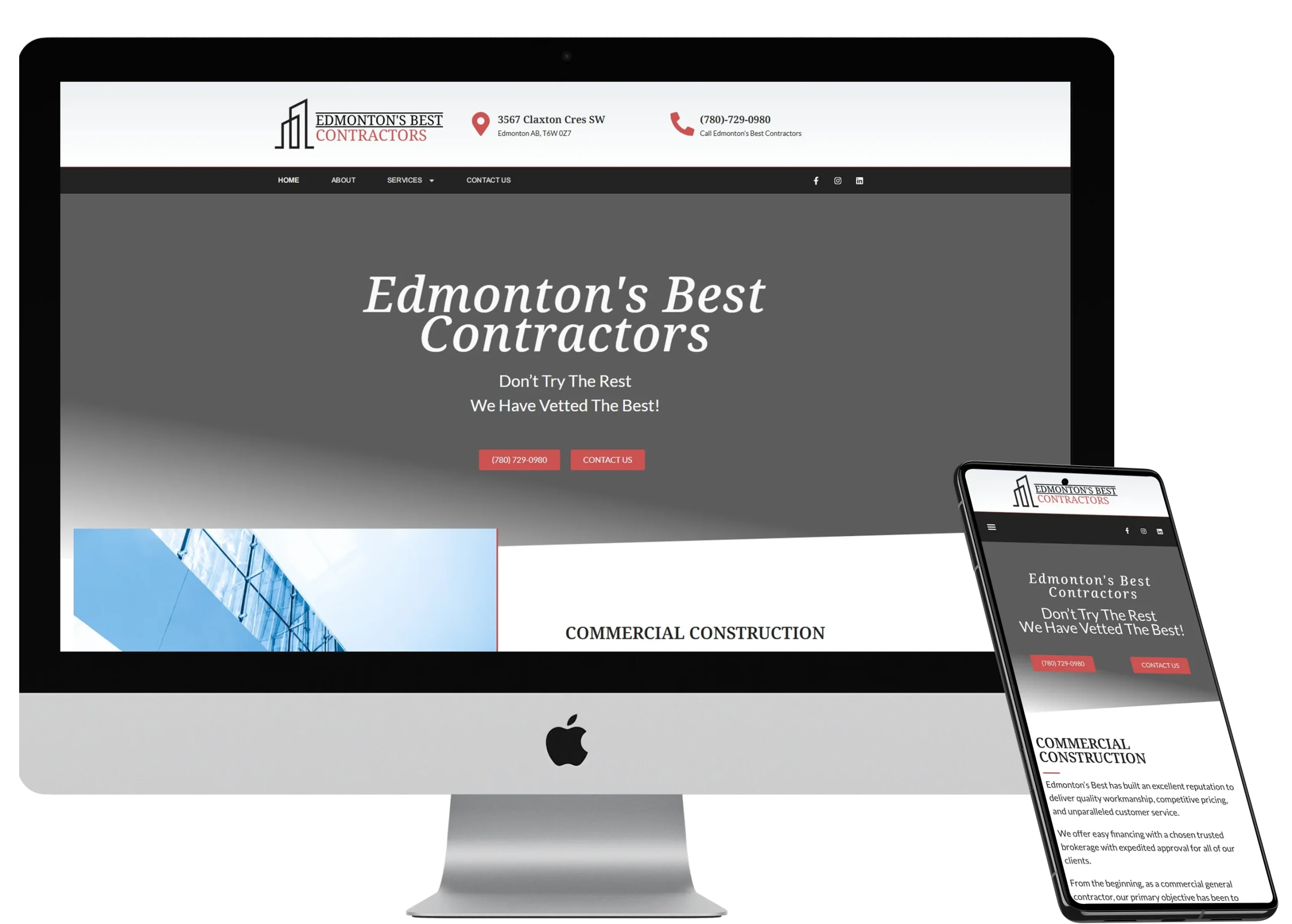 Edmonton Best Contractor Website Design