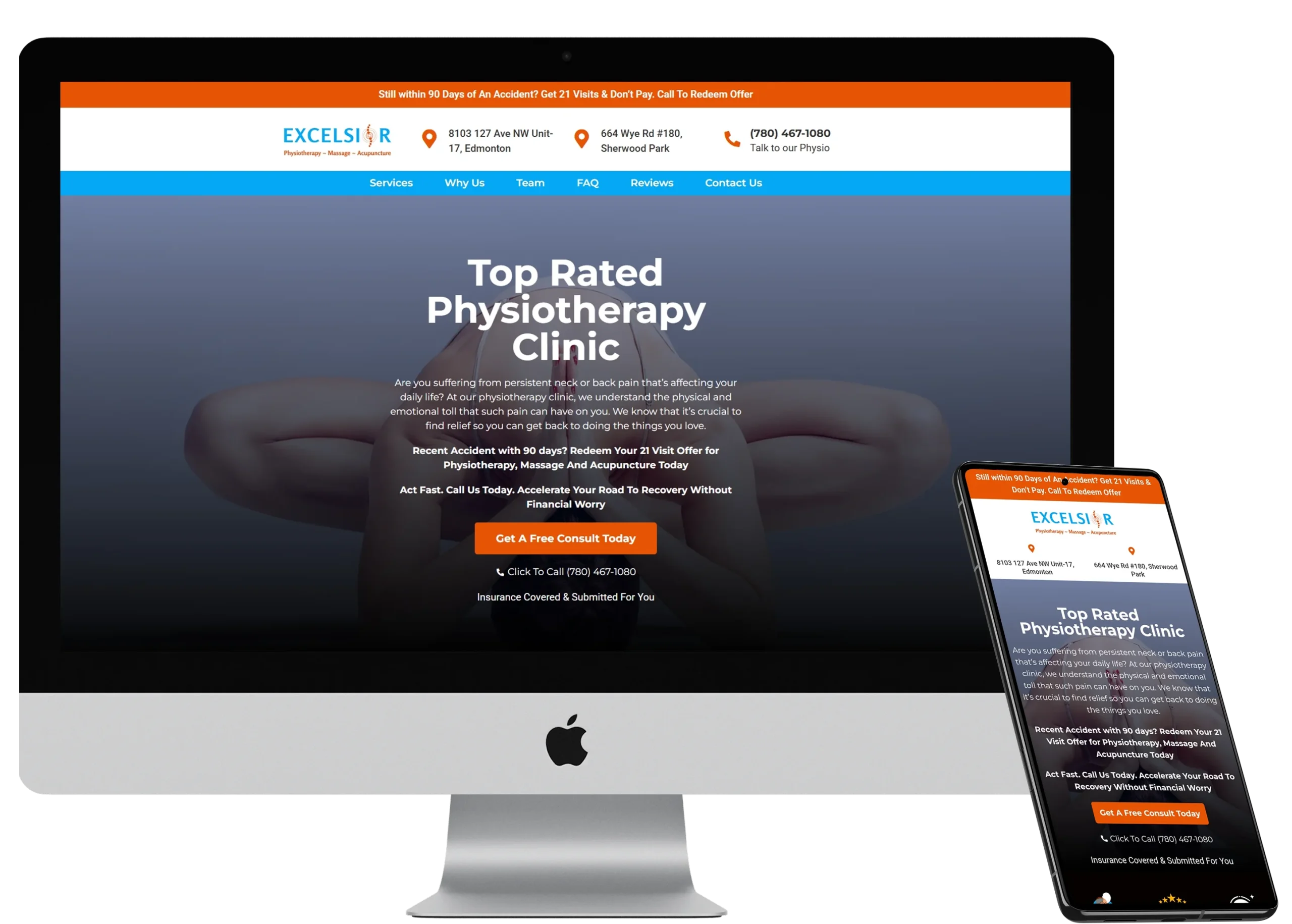 Excelsior Physio Website Landing Page Design