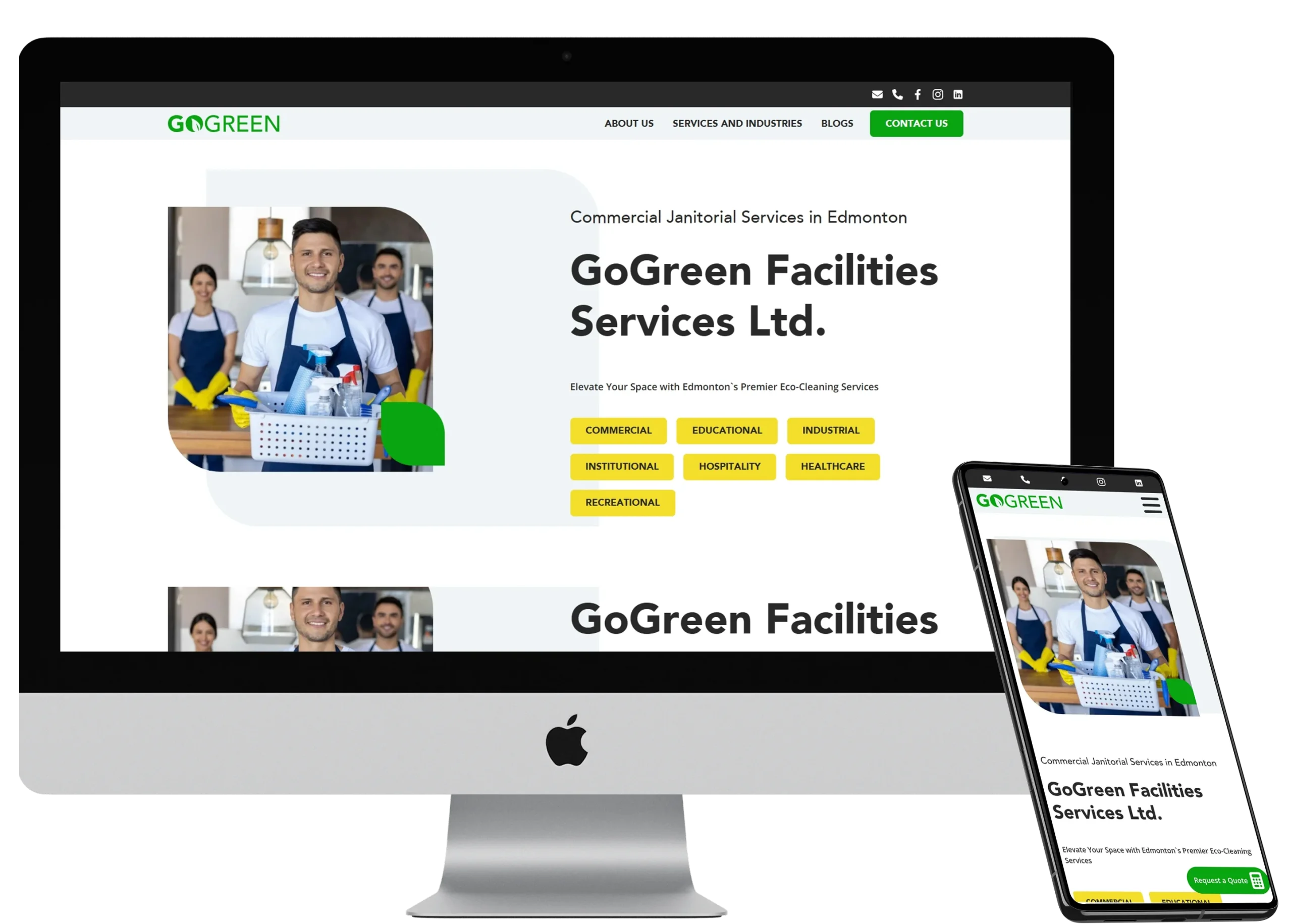 Go Green Facility GGF Cleaning website design