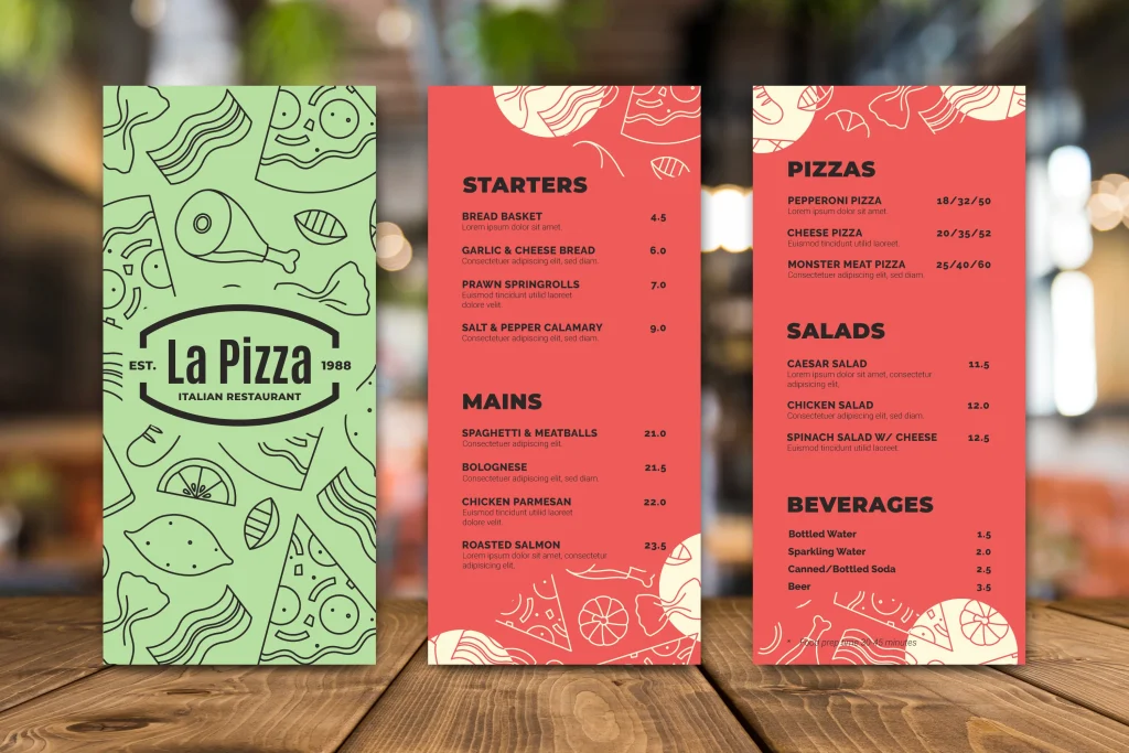 restaurant tv menu design edmonton